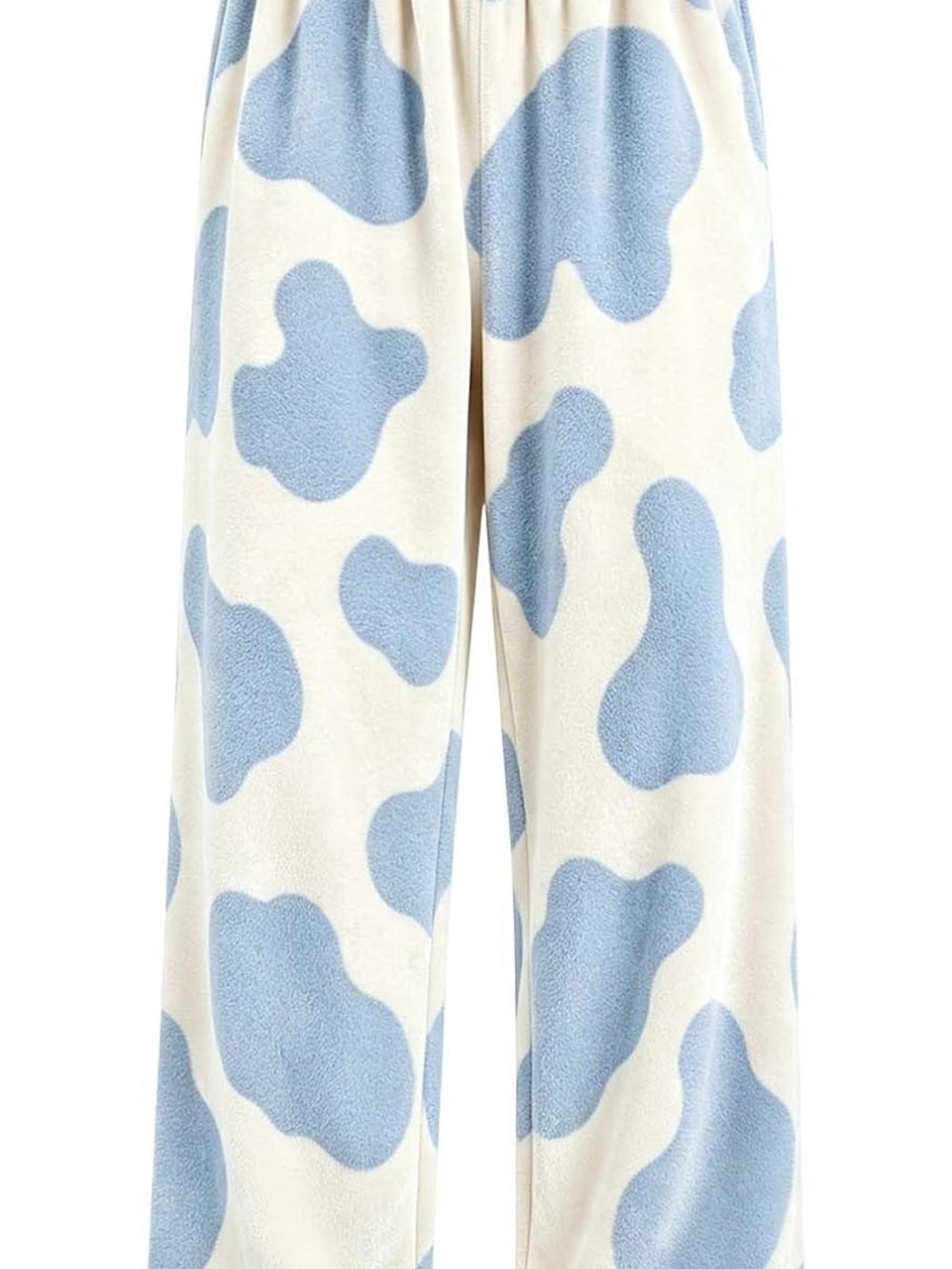 Cozy Fleece Blue Cow print Lounge pants - Picture 8 of 8
